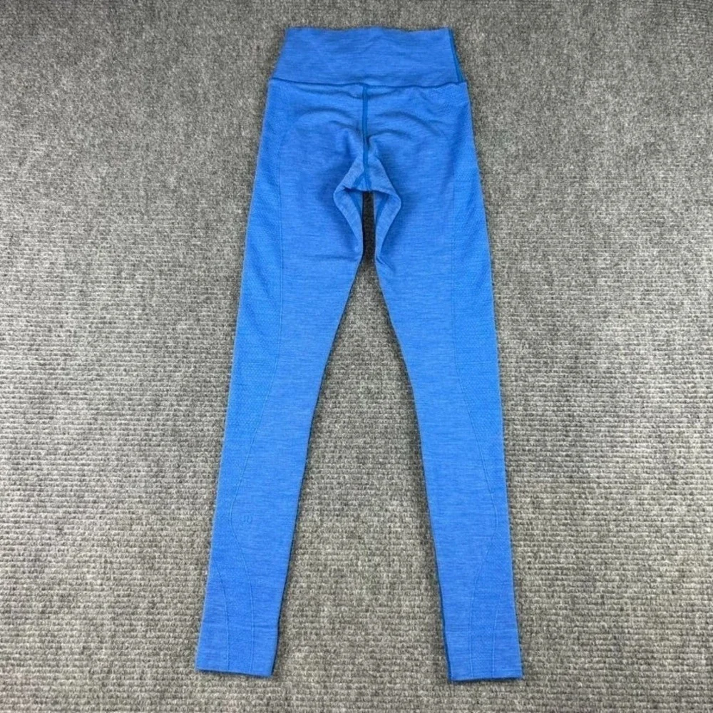 Lululemon Blue High-Waisted Athletic Leggings Womens No Size Tag‎ 22x29